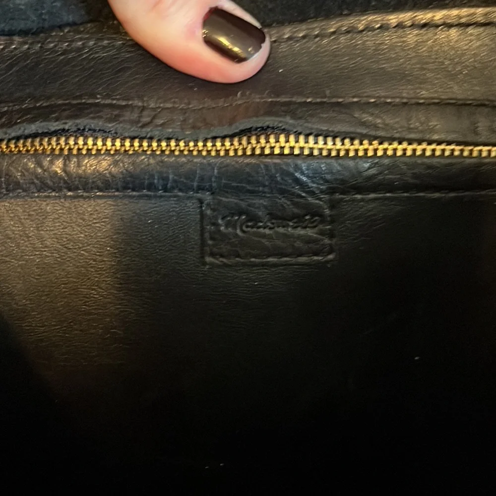 Madewell Black Leather Drawstring Bucket Bag - Picture 6 of 10